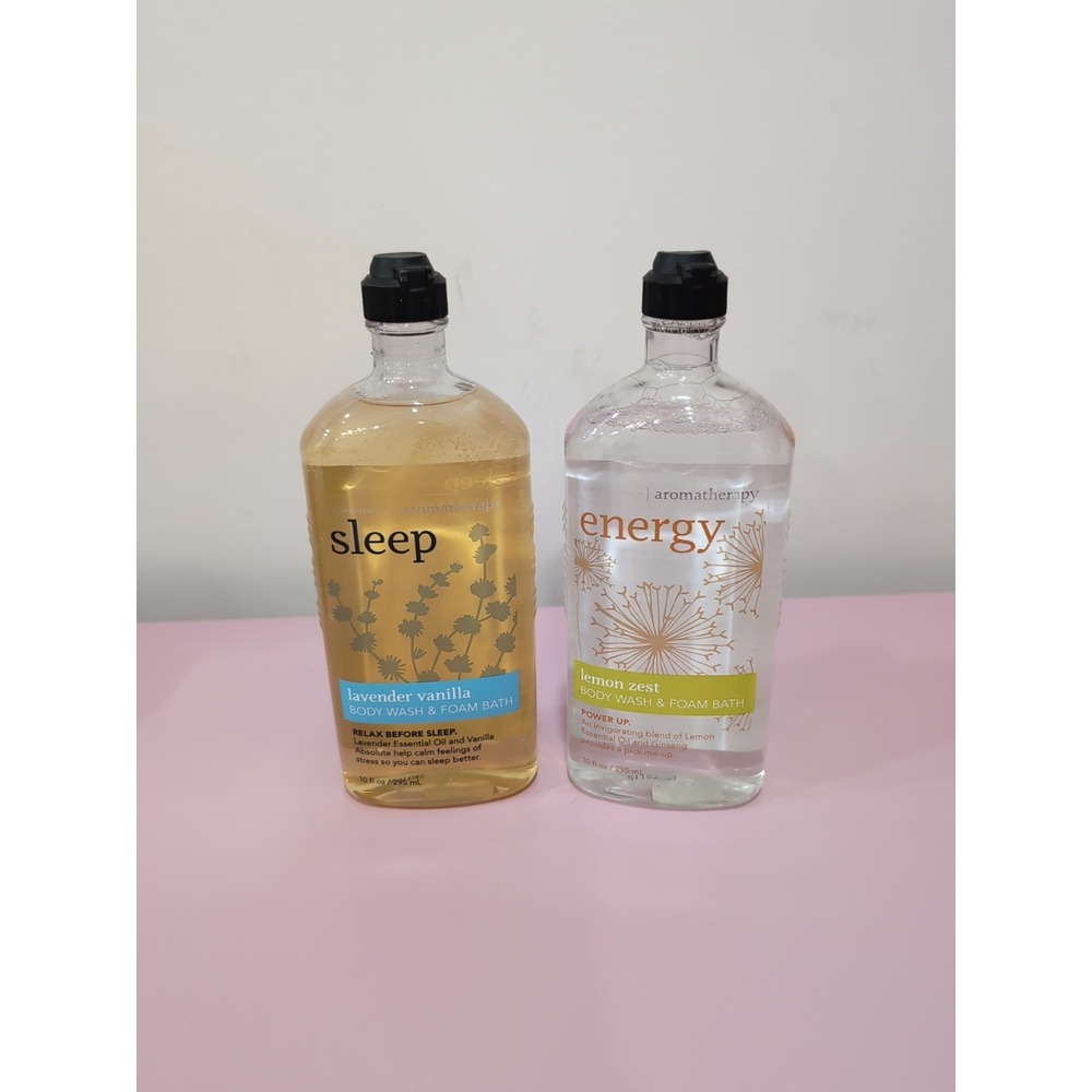 Bath & Body Works Aromatherapy SLEEP & Energy Body Wash and Foam Bath Rare Lot 2